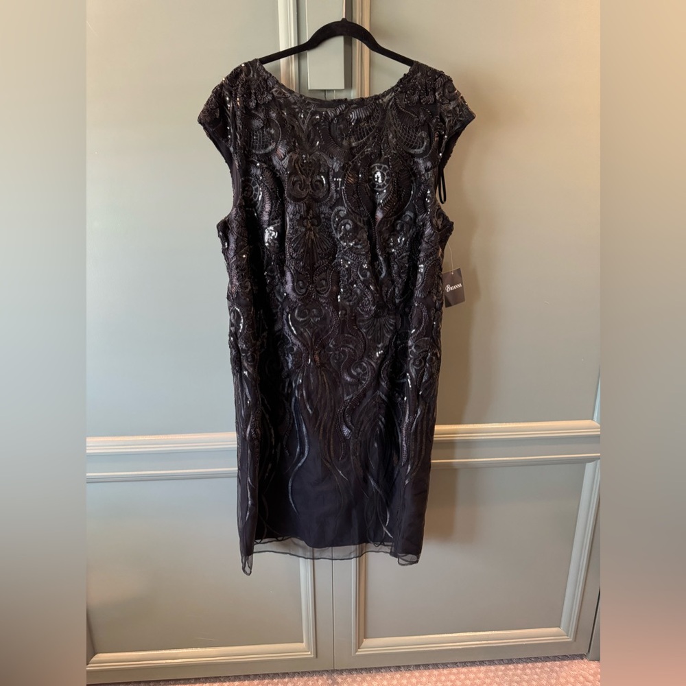 NWT Elegant Black Sequin Dress - Size 18W
